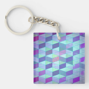 Porte-clés Cubes en triangles Motif géométrique