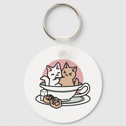 Porte-clés Cuddin en coupe - Tea Time adorable (Recto)