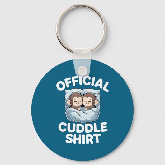 Porte-clés Cuddle Shirt Cute Sleepy Monkey Couple  (Recto)