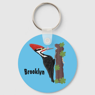 Porte-clés Cue drôle Pileated woodpecker dessin d'illustratio