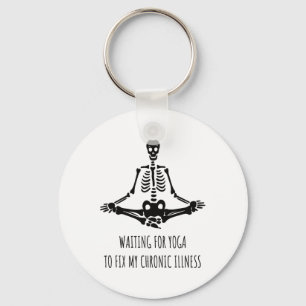 Porte-clés Cuillère drôle attendant que le yoga corrige mon I