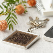 Porte-clés Cuir à outils Brown Art Nouveau Floral (Côté)