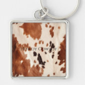 Porte-clés Cuir de vache sud-ouest crème marron (Devant)