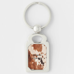 Porte-clés Cuir de vache sud-ouest crème marron
