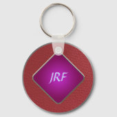 Porte-clés Cuir texturé Rouge Faux (Recto)