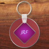 Porte-clés Cuir texturé Rouge Faux (Recto)