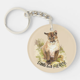 Porte-clés Cuire Cougar Mountain Lion Chat Kitten FIERCE QUOT
