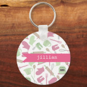 Porte-clés Cuisine rose thème Porte - clé personnalisé (Recto)