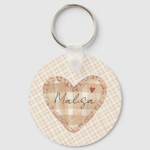 Porte-clés Cuisine rustique sur mesure joli coeur Tartarn mot