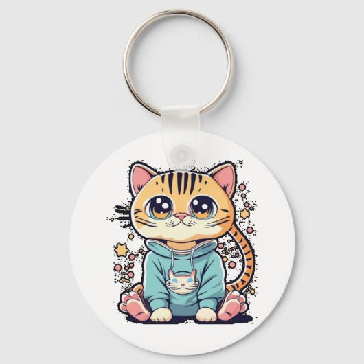 Porte-clés Cuite drôle petit chaton Chiffon Top (Recto)