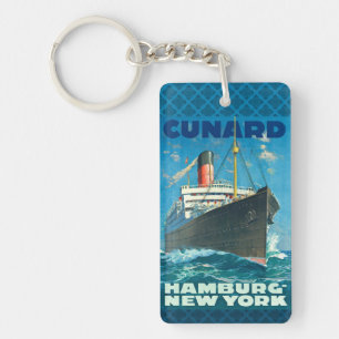 PORTE-CLÉS CUNARD OCEAN LINER HAMBURG NEW YORK