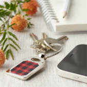 Porte-clés Cunningham Tartan rouge noir (Côté )