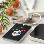 Porte-clés Cupcake aux coeurs (Devant droit)