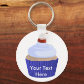 Porte-clés Cupcake-Blue sur bleu (Recto)