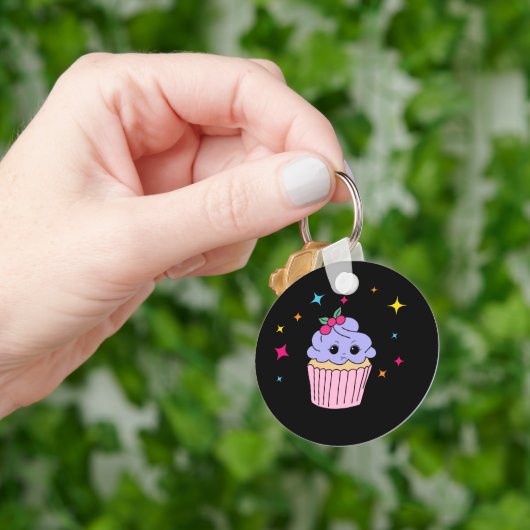 Porte-clés Cupcake Violet Mignon (main)
