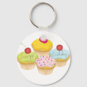 Porte-clés Cupcakes d'anniversaire (Recto)