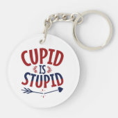 Porte-clés Cupidon est stupide anti-Saint Valentin célibatair (Dos)