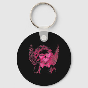 Porte-clés Cupidon Rétro Saint-Valentin Soufflant une Bulle A