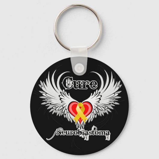 Porte-clés Cure Neuroblastoma Heart Tattoo ailes (Recto)