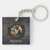 Porte-clés Curieux chat pirate décrypter mystères anciens (Dos)