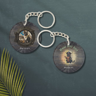 Porte-clés Curieux chat pirate décrypter mystères anciens