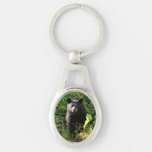 Porte-clés Curieux ours noir