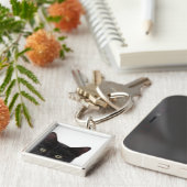 Porte-clés Curious Kitty peinture numérique (Côté)