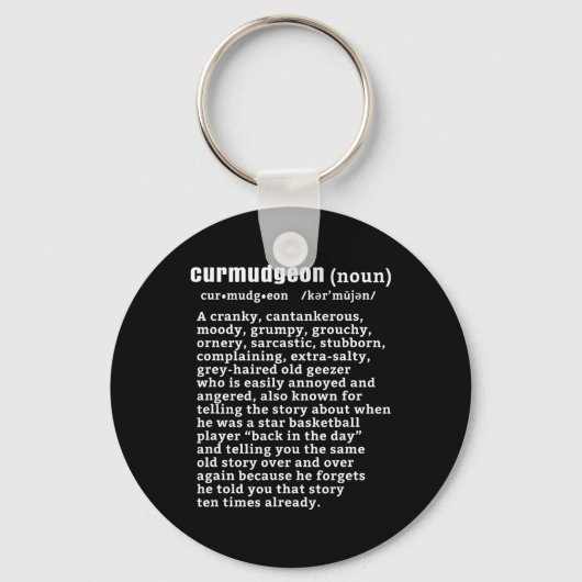 Porte-clés Curmudgeon (bysketbyll Version) Fun Senior Citizen (Recto)