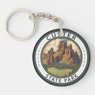 Porte-clés Custer State Park South Dakota Travel Art Vintage