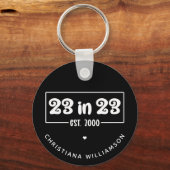 Porte-clés Custom 23rd Birthday Gift 23 en 23 Est 2000 (Verso)