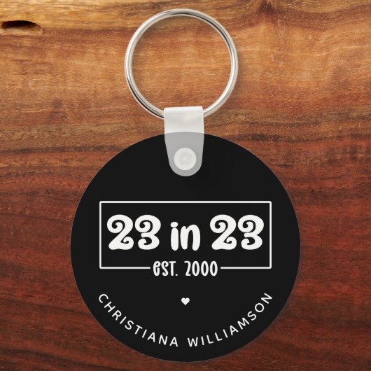 Porte-clés Custom 23rd Birthday Gift 23 en 23 Est 2000 (Verso)