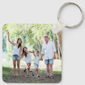Porte-clés Custom 4 Photo Collage Moderne Famille Simple (Dos)