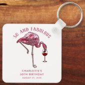 Porte-clés Custom 50th Birthday Flamingo Favors Swag (Verso)