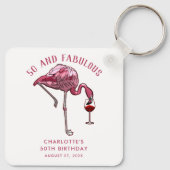 Porte-clés Custom 50th Birthday Flamingo Favors Swag (Dos)