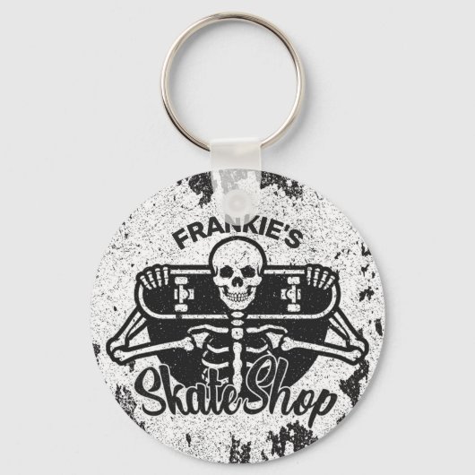 Porte-clés Custom ADD NAME Skull Skate Shop (Recto)