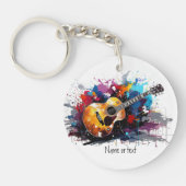 Porte-clés Custom Artistic Abstract Guitar Music Lover's Art (Devant)