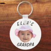 Porte-clés Custom Baby Face Photo Text Grandpa (Recto)