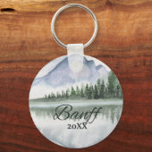 Porte-clés Custom Banff Mountain Lake Trees (Verso)