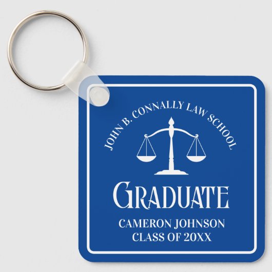 Porte-clés Custom Blue Law School Graduation Keepsaké (Recto)