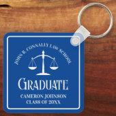 Porte-clés Custom Blue Law School Graduation Keepsaké (Verso)