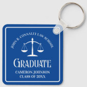 Porte-clés Custom Blue Law School Graduation Keepsaké (Dos)