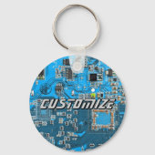 Porte-clés Custom Blue PCB Circuit Board for IT Pros 2 (Recto)