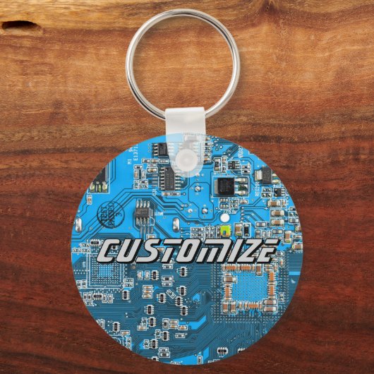 Porte-clés Custom Blue PCB Circuit Board for IT Pros 2 (Recto)