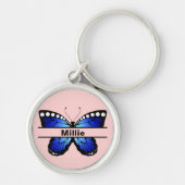Porte-clés Custom Butterfly Name Keychain Gift for Her (Devant)