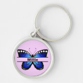 Porte-clés Custom Butterfly Name Keychain Gift for Her (Devant)