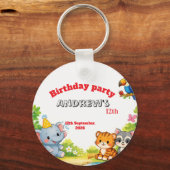 Porte-clés Custom Cartoon Animal Birthday Invitation  (Verso)