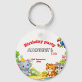 Porte-clés Custom Cartoon Animal Birthday Invitation  (Verso)