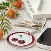 Porte-clés Custom Cherry Disco Ball Valentine's Day (Devant droit)