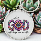 Porte-clés Custom Christian With God All Things Are Possible
