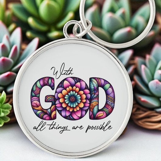 Porte-clés Custom Christian With God All Things Are Possible